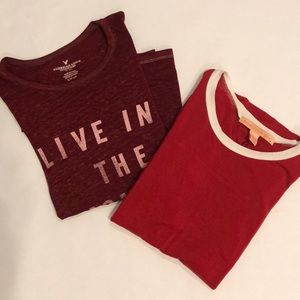 Red Shirts Duo Bundle - Graphic and Jersey Tees